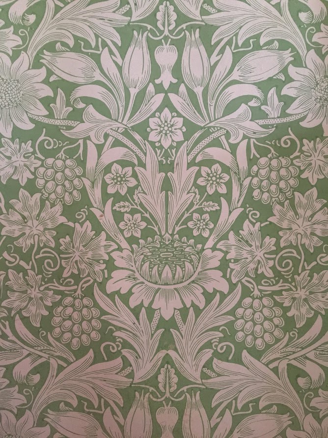 William Morris wall paper in the study